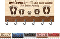 Welcome to Our Home Personalized Family Key Holder Custom Name Wall Mounted Key Hanger for Entryway Hallway Home Decor Organizer Hanger Birthday Wedding Housewarming Gifts for Family Couple
