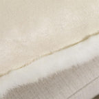 Rabbit Hide Skin Fur Pillow Case Cushion Cover Leather Fur Throw Decorative Pillowcase for Living Room,Beds (White, 50×50cm（20in×20in）)