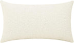 Jeneoo Ivory Decorative Long Lumbar Thick Throw Pillow Covers Fine Textured Boucle Couch Cushion Cases for Sofa Decor, Set of 1, 14 x 36 Inch