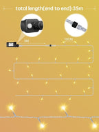 Christmas Lights with 300 LEDs, 100FT Connectable Plug in Fairy String Lights for Outdoor Tree and Indoor Décor, 8 Modes & Timer, IP65 Waterproof Lights for Yard Garden Decor (Warm White)