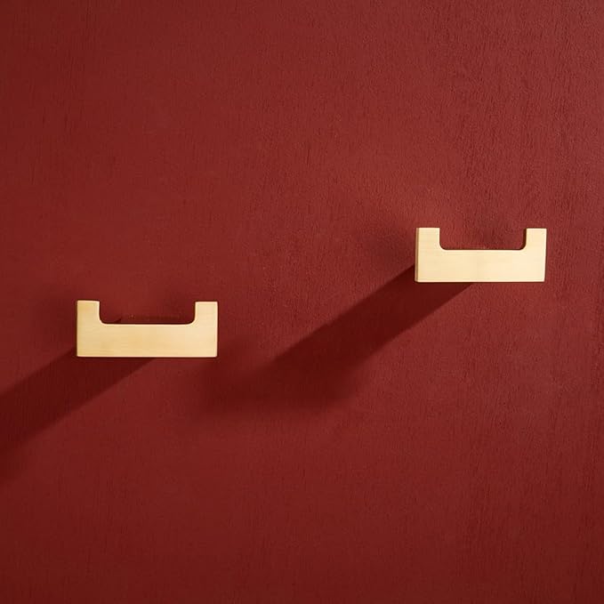 RANDOM Double Towel Hook 304 Stainless Steel Coat Hook Robe Hook for Bathroom Accessories Wall Mounted Hooks Brushed Gold 96009-8BG-2
