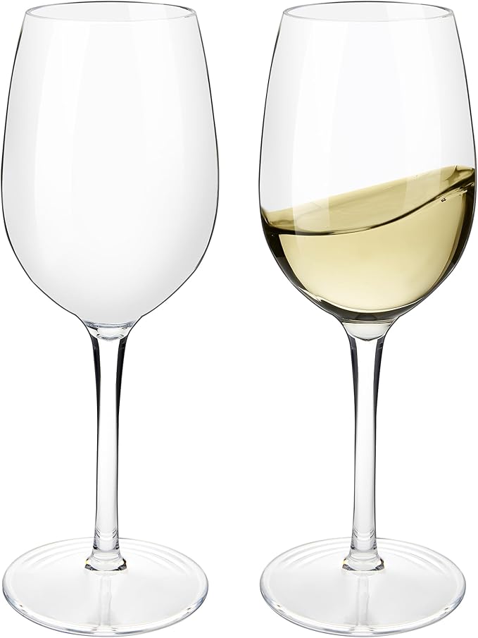 Tritan-Plastic Floating Red Wine Glasses for Pool Set of 2, 12.5 oz Holiday Drinkware Durable Wine Glasses with Long Stem, Ideal for Home, Party, Wedding, Beach