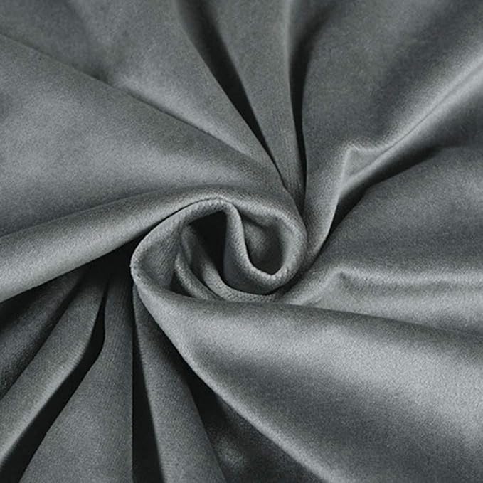 Grey Gray Velvet Throw Pillow Covers Set Soft Solid Decorative Square Cushion Cases Cozy Pillowcases for Sofa Bedroom Couch Car 18 x 18 Inch Pack of 2