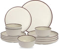 12-Piece Melamine Dinnerware Sets – Unbreakable Plates & Bowls Sets for Outdoor, Camping, Picnic, Party – Durable Dishware Sets, Lightweight & Shatterproof (Crystal Cream)