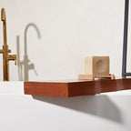 Wood Bathtub Caddy Tray, Anti-Slip Premium Wood Bathtub Tray, Waterproof Rectangle Bath Table with Waved Edge, Sturdy Organic Bath Board for Bathroom