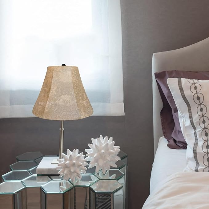 TOOTOO STAR Lamp Shades Set of 2,Imitation Sheepskin LampShade Royal Style 6" Top x 14" Bottom x 10" High Lamp Shades,Suitable for floor and table LampShades Spider