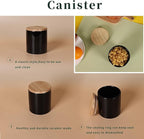 LEETOYI Ceramic Food Storage Jar with Seal Lid, Serving for Ground Coffee, Tea, Sugar, Salt and More - 31 Oz (Black)