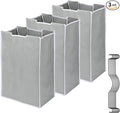 3 Bag Laundry Sorter Replacement Bags, Augot Large Hamper Cart Removable Replacement Bags with 6Pcs Hangers and Carry Handle, Laundry Organizer Storage Case 21"H×15"L×9"W