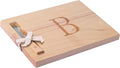 Miicol Wood Charcuterie Board, Monogram Cheese Board 10 Inch, Personalized Initial Cutting Board with Spreader, Unique Housewarming Gift, Ideal for Kitchen, Home, Letter B