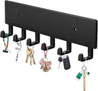 Key Holder Wall Mount with 6 Hooks - Key Rack Organizer for Entryway, Kitchen & Office, Screw-in Mounting 1 Pack 9 Inch