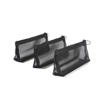 Patu Zipper Mesh Bags, Widened Long Case, 5 Pieces, Beauty Makeup Cosmetic Accessories Organizer, Travel Toiletry Kit Set Storage Pouch, Black
