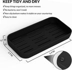 Soap Dispenser - 2 Pack, Antique Design Thick Glass Hand Soap Dispensers with Sturdy Tray; 304 Rust Proof Stainless Steel Black Pump, 12Pcs Stickers, for Kitchen, Bathroom
