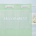 Mint Green Stall No Hook Shower Curtain with Snap in Liner,230GSM Waffle Weave Shower Curtains for Bathroom,54W x 80H