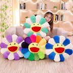 TEFU Flower Plush Pillow, Sunflower Pillow Soft & Comfortable Sunflower Cushion Colorful Sun Flower Plush Toy Home Bedroom Shop Restaurant Decor (Colorful,21.6in/55cm)