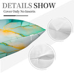 Marble Texture Turquoise Decorative Throw Pillow Covers Teal Gold Pillow Cases for Couch Sofa Chair Livingroom Bedroom Set of 4 18x18 Inch Abstract Modern Cushion Cover