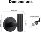 NearMoon Bath Towel Hooks- SUS 304 Stainless Steel Robe Hook Holder, Heavy Duty Coat Hook for Bathroom Livingroom Hotel Kitchen Garage, Wall Mounted (Matte Black, 8 Pack)