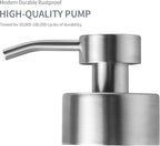 Enra Thick Glass Soap Dispenser with Stainless Steel Pump, 12oz Bathroom & Kitchen (Silver)