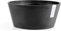 Ecopots Frankfurt Durable Modern Round Indoor/Outdoor Recycled-Based Composite Flower Pot Planter, Dark Grey, 12"