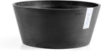 Ecopots Frankfurt Durable Modern Round Indoor/Outdoor Recycled-Based Composite Flower Pot Planter, Dark Grey, 12"