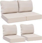 AAAAAcessories Outdoor Deep Seat Cushions, Waterproof, Fade-Resistant Patio Furniture Replacement Cushions, 25.5" x 25.5" x 5" + 25.5" x 19", Set of 4, Khaki Beige