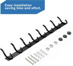 Wall Hooks Heavy Duty, 23 Inch Coat Rack Wall Mount with 8 Hooks, Black Wall Hooks for Hanging Backpack, Bag, Purse, Clothes, Hat, Coat, Towel | Entryway & Bathroom Storage Organization Hanger