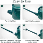 2 Gallon Watering Can, Garden Watering Can Outdoor, Plant Water Can with Removable Long Spout and Stainless Steel Sprinkler Head, Large Plastic Outdoor Watering Cans for Gardening Flower Plants
