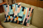 CAPSCEOLL Green Black Decorative Pillow Covers Geometric Stripes Abstract Oil Painting Orange 16X16 Inch Set of 2 Zipper Pillow Protector for Bedroom Couch Living Room Holiday Pillow Covers
