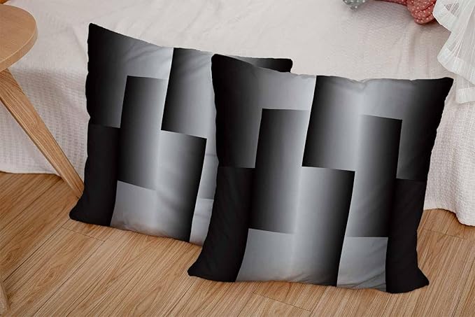 CAPSCEOLL Geometric Throw Pillow Covers 20X20 Set of 2 Soft Geometry Black Gray Pillow Cases Cushion Covers for Living Room Bedroom Decorative Throw Pillowcases for Sofa Couch Chair