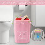 17PCS Bathroom Accessory Set Pink Bathroom Set Bathroom Accessories,Toilet Brush, Trash Can, Qtip Holder Dispenser& 3PCS Soap Dispenser