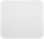 Silicone Dish Drying Mat for Multiple Usage,Easy clean,Eco-friendly,Heat-resistant Silicone Mat for Kitchen Counter or Sink,Refrigerator or Drawer Liner White XL 18 inches x 16 inches