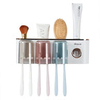 iHave Toothbrush Holders Bathroom Accessories with Toothpaste Dispenser, 3 Cups Toothbrush Holder Wall Mounted Bathroom Decor