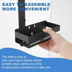 Shower Caddy Over Door Black - 2 Tier Haning Shower Caddy Shelf Rack, Stainless Steel Shower Organizer No Drilling Bath Shower Storage
