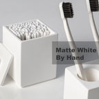 Ceramic Toothbrush Holders for Bathrooms, White Bathroom Accessories Diatomite, Electric Toothbrush Holder Countertop with Toothbrush Holders, Soap Dish Set