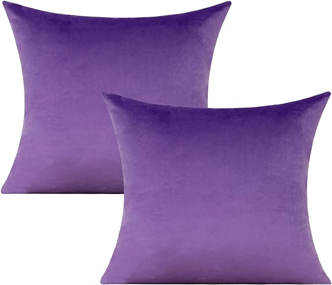 VAKADO Purple Throw Pillow Covers Decorative 16x16 Set of 2 Outdoor Decor Couch Cushion Covers Pillowcases Home Bed Decoration for Sofa Bedroom Office