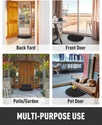 tchdio Door Mat Outdoor Indoor Entrance Doormat-Semicircular Durable Rubber Non Slip Front Door Mat for Outside Inside Entry Entryway Dirt Trapper WelcomeMat for Muddy Paws and Shoes-Black 24”x36”