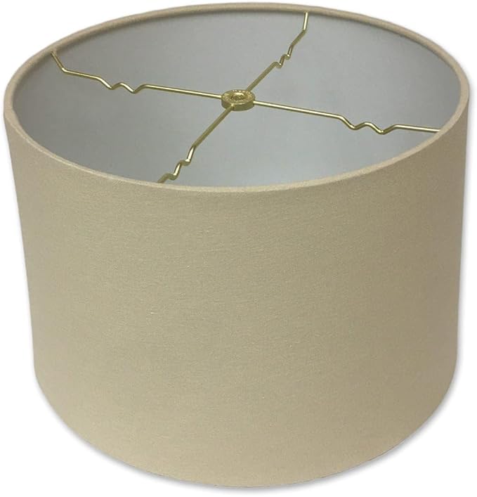 Royal Designs, Inc. HB-610-18LNBG Shallow Drum Hardback Lamp Shade, 17 x 18 x 11.5, Linen Beige