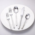 Matte Silverware Set Silver Flatware Set with Hexagon Handle 20 Pieces 18/0 Stainless Steel Cutlery Set Wedding Housewarming Gift Service for 4 (Matt silver)