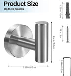 Kruodop Towel Hooks for Bathroom,4 Packs Wall Mount Towel Holder,Black Matte Wall Robe Hook,Stainless Steel Heavy Duty Door Hanger Towel Hook for Kitchen, Bedroom,Hotel,Pool,Coats, Silver