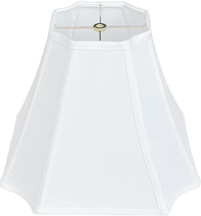 TOOTOO STAR Rectangle Lamp Shades, 6.5" x 13"x 10.5" Medium White Lampshades For Floor & Table Lamp shade, Linen, Handcrafted, Easy Assembly Required