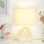 LAMPWELL LILA Small Table Lamp for Living Room as Bedside Table Lamp for Bedroom,Modern Ceramic Table Lamp,Kids Table Lamp,Night Table Lamp,6.7×3.94×H11.8IN,Bulb Excluded,Milk curry (Cream) Table Lamp