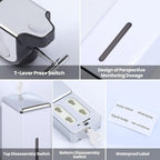 2-in-1 Quadrate Dispensers for The Shower,Shower soap Dispenser,Conditioner Dispenser, Shampoo Dispenser,No Drilled Wall Mounted Distributor,Hotel,Bathroom,Home (Double, White)