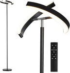 SUNMORY Floor Lamps for Living Room, 28W Bright LED Floor Lamp with 2 Rotatable Lights & Remote Control, 74" Dimmable Tall Standing Lamp, Modern Reading Torchiere Corner Lamp for Bedroom Office, Black