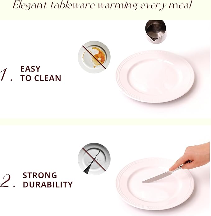 Peal Dots Stoneware Dinnerware Set (42pc Set, White)