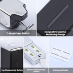 3-in-1 Quadrate Dispensers for The Shower,Shower soap Dispenser,Conditioner Dispenser, Shampoo Dispenser,No Drilled Wall Mounted Distributor,Hotel,Bathroom,Home (Triple, Black)