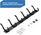 Wall Hooks Heavy Duty, 17 Inch Coat Rack Wall Mount with 6 Hooks, Black Wall Hooks for Entryway, Bathroom - for Hanging Backpack, Bag, Coat, Purse, Hat, Towel, Clothes,2 Packs