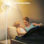 White RGBCW Floor Lamp, Bright Color Changing RGB Standing Lamp, Modern Stepless Dimmable LED Tall Lamp with Remote Control, 20W 3000-6000K Floor Lamps for Living Room, Bedroom, Office