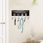 Personalized Dog Leash Holder for Wall Custom Name Dog Paw Cartoon Family Key Hanger for Entryway Family Wall Mounted Pet Leash Hook Organizer Housewarming Home Decor Gifts for Pet Lovers