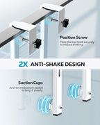 Nieifi Over the Door Shower Caddy, Adjustable 3 Tier Hanging Shower Organizer with Soap Holder Bathroom Shelves with Hooks, White