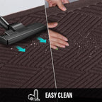 Sturdy Front Door Mat, Absorbent Muddy Dirt Resist Welcome Door Mats Outdoor Indoor, Stain and Fade Resistant, Non-Slip Rubber Backing Low Profile Doormat for Entryway, 36×24, Coffee