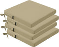 idee-home Outdoor Chair Cushions Set of 4, 17" x 16" Outdoor Seat Cushion Waterproof Patio Furniture with Ties, Dining Chair Pads